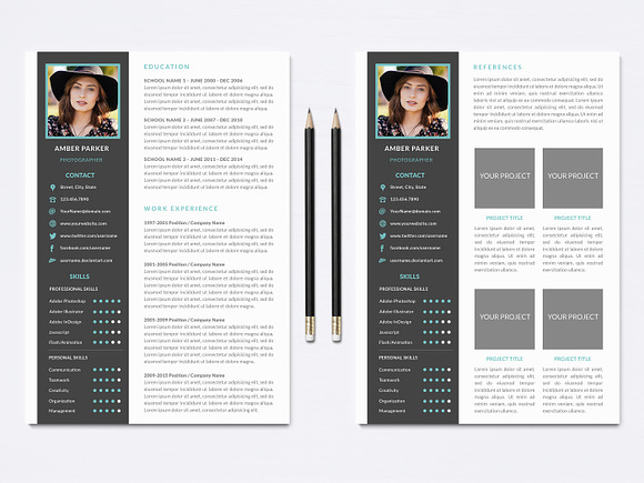 Resume Template 002 for Photoshop in Resume Templates - product preview 1