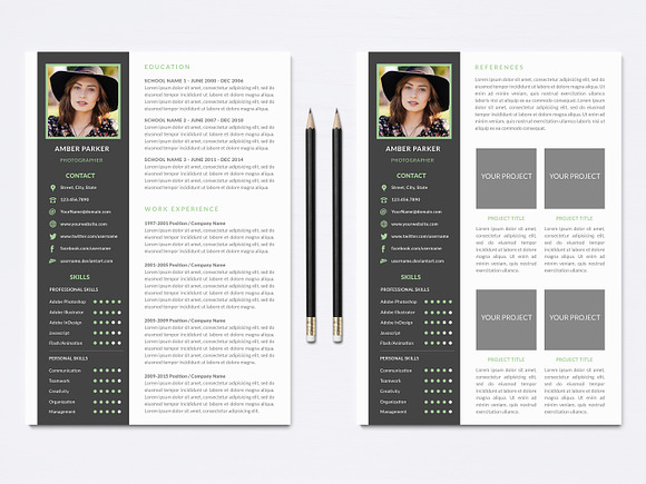 Resume Template 002 for Photoshop in Resume Templates - product preview 2