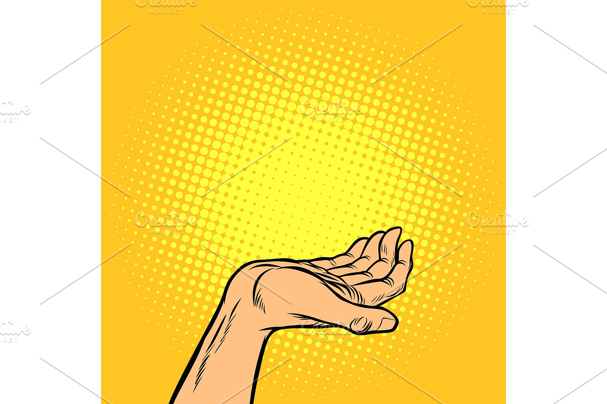 human hand presentation gesture in Illustrations - product preview 8