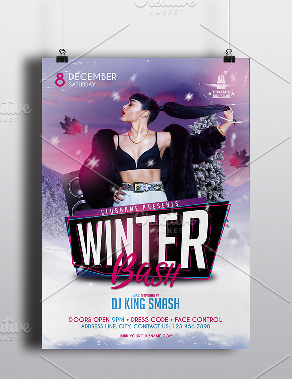 Winter Bash Flyer Template in Flyer Templates - product preview 1