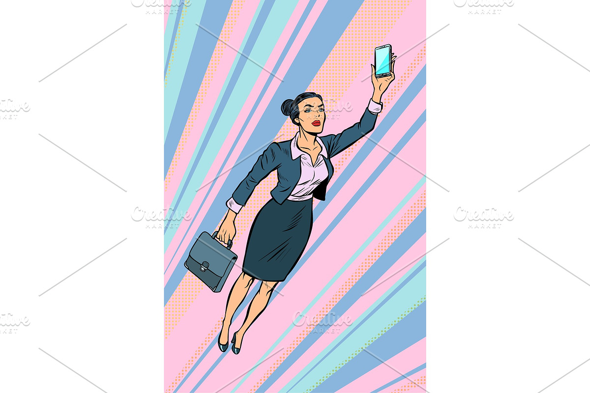 woman businesswoman, superhero in Illustrations - product preview 8