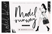 Model Runway Fonts + BONUS Extras