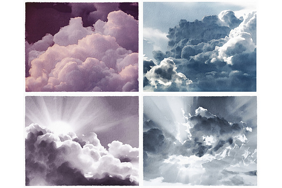 Watercolor Clouds - Textures in Textures - product preview 1