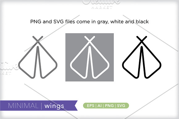 Minimal wings icons in Graphics - product preview 1