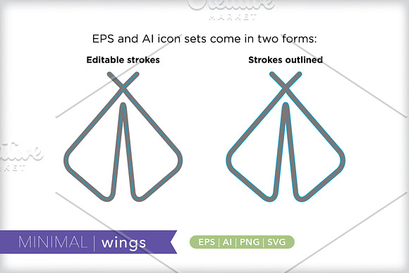 Minimal wings icons in Graphics - product preview 2