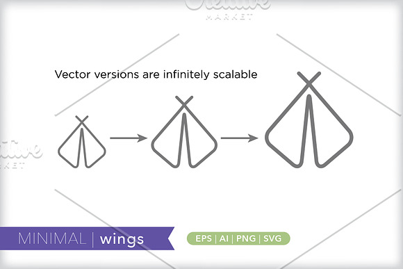 Minimal wings icons in Graphics - product preview 3