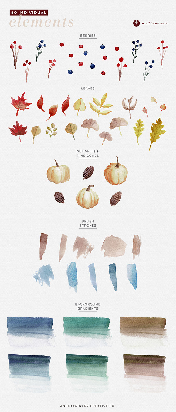 HYGGE Fall Foliage Illustration Set in Illustrations - product preview 1