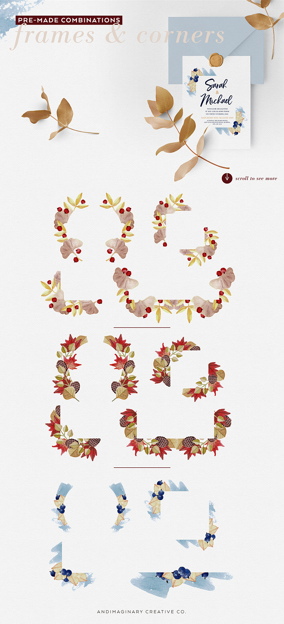 HYGGE Fall Foliage Illustration Set in Illustrations - product preview 4