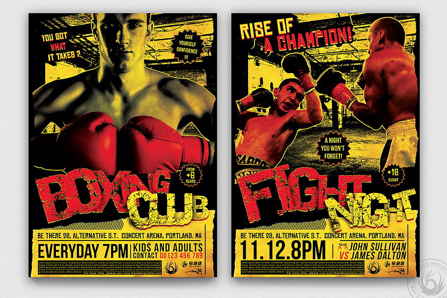 Fight Night Flyer Template V1 in Flyer Templates - product preview 8