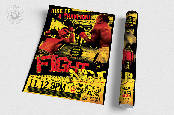 Fight Night Flyer Template V1 in Flyer Templates - product preview 2