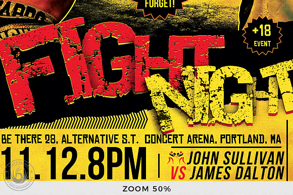 Fight Night Flyer Template V1 in Flyer Templates - product preview 6