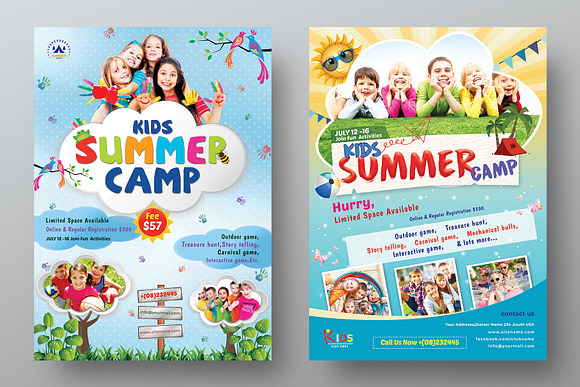 Kids Summer Camp Flyer Bundle in Flyer Templates - product preview 1