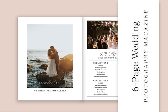6-Page Wedding Photography Magazine in Magazine Templates - product preview 5