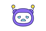 Sad robot emoji color icon