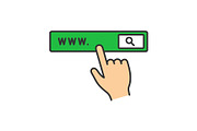 Search bar button color icon