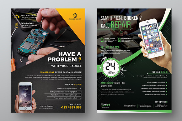 Mobile Repair Service Flyer Bundle in Flyer Templates - product preview 2