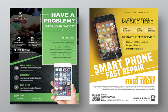Mobile Repair Service Flyer Bundle in Flyer Templates - product preview 3