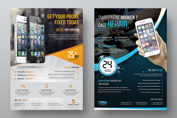 Mobile Repair Service Flyer Bundle in Flyer Templates - product preview 4