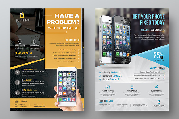 Mobile Repair Service Flyer Bundle in Flyer Templates - product preview 5