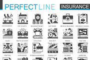 Insurance black concept icons