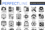 Network technology concept icons