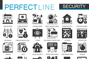 Security safety black concept icons