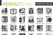 Shopping retail black concept icons