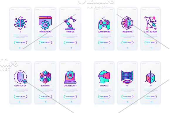 Cyber Technology | 16 Thin Line Icon in Icons - product preview 7