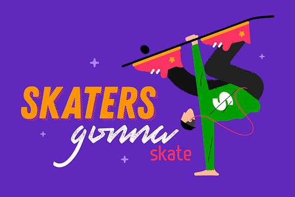 Skaters set in Illustrations - product preview 1