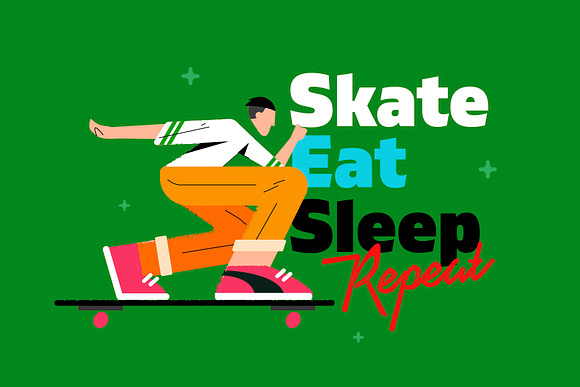 Skaters set in Illustrations - product preview 2