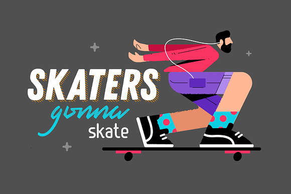 Skaters set in Illustrations - product preview 4