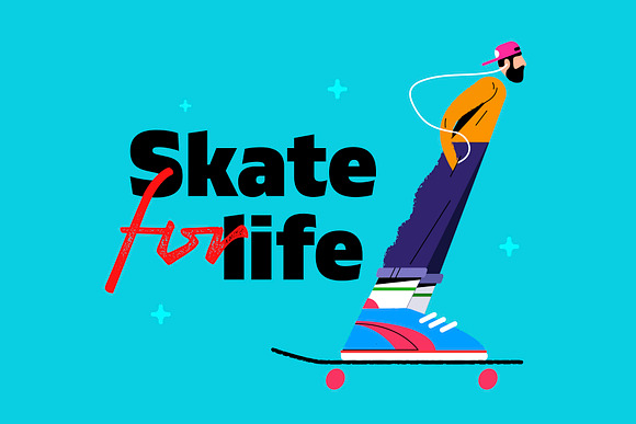Skaters set in Illustrations - product preview 5