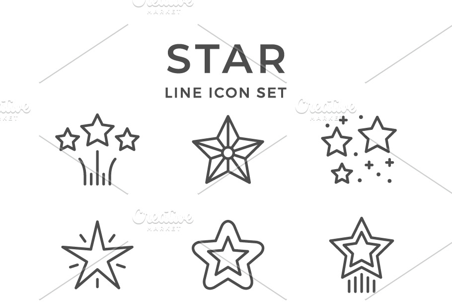 Set line icons of star in Icons - product preview 8