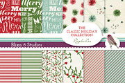 12 Classic Holiday Digital Papers