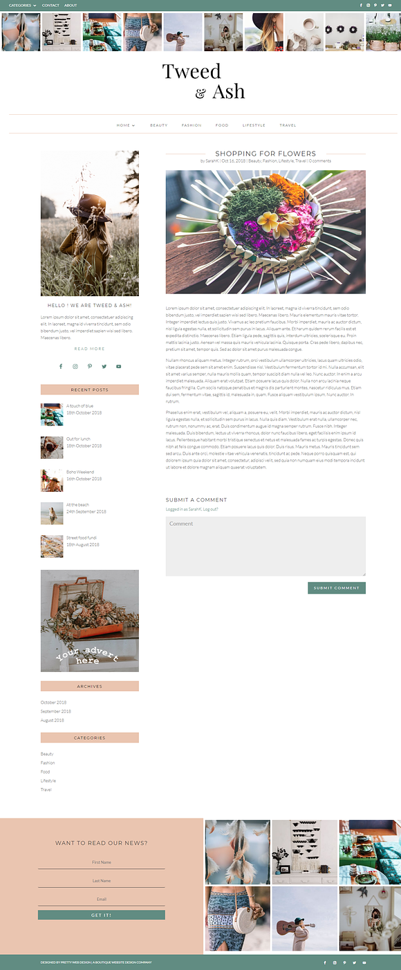 Tweed & Ash Divi Child Blog Theme in WordPress Blog Themes - product preview 3