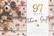 Gifts of autumn PNG watercolor set