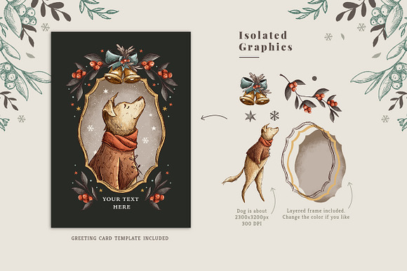 Vintage Holidays • Christmas Dogs in Illustrations - product preview 1