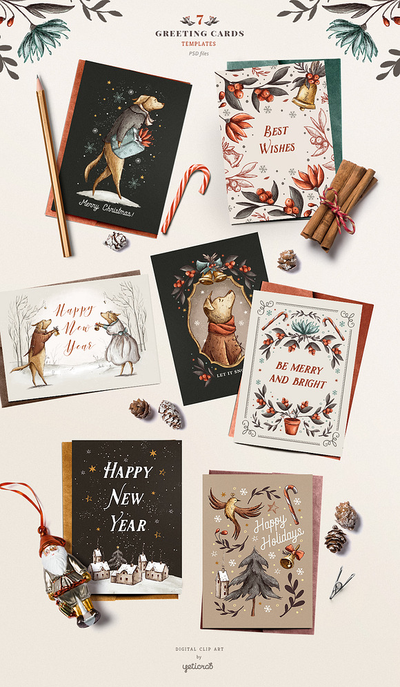 Vintage Holidays • Christmas Dogs in Illustrations - product preview 3