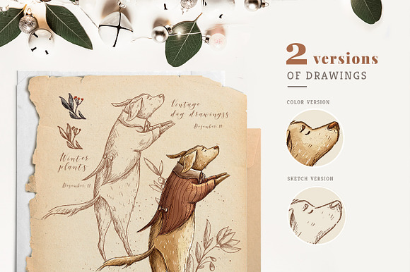 Vintage Holidays • Christmas Dogs in Illustrations - product preview 5