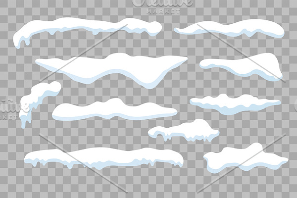 Set of Isolated snow caps Vector