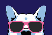 Dog with Pink Glasses Vector