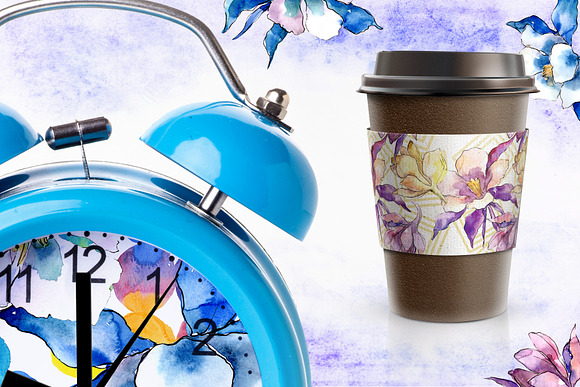 Beautiful aquilegia PNG watercolor in Illustrations - product preview 5