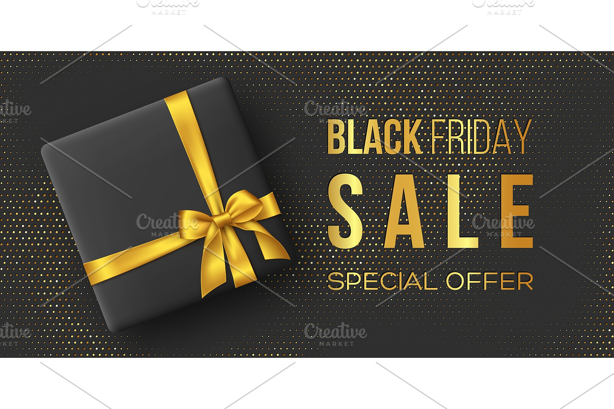 Black Friday sale horizontal poster in Illustrations - product preview 8