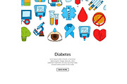 Vector colored diabetes icons