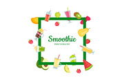 Vector flat smoothie elements with