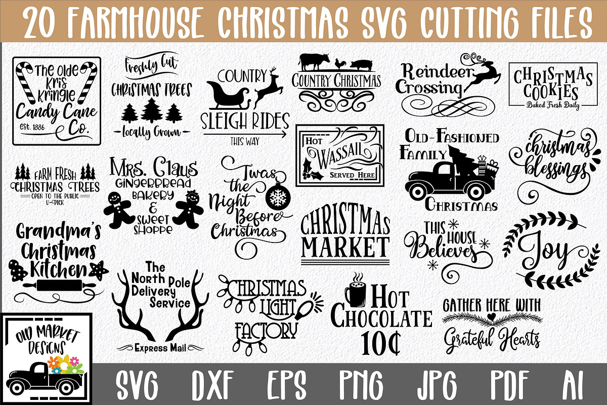 Farmhouse Christmas SVG Bundle in Illustrations - product preview 8