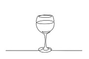 Wine glass Continuous one line