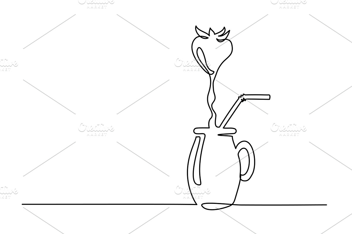 Strawberry juice glass one line in Illustrations - product preview 8