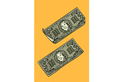 Dollars banknotes, banks and Finance
