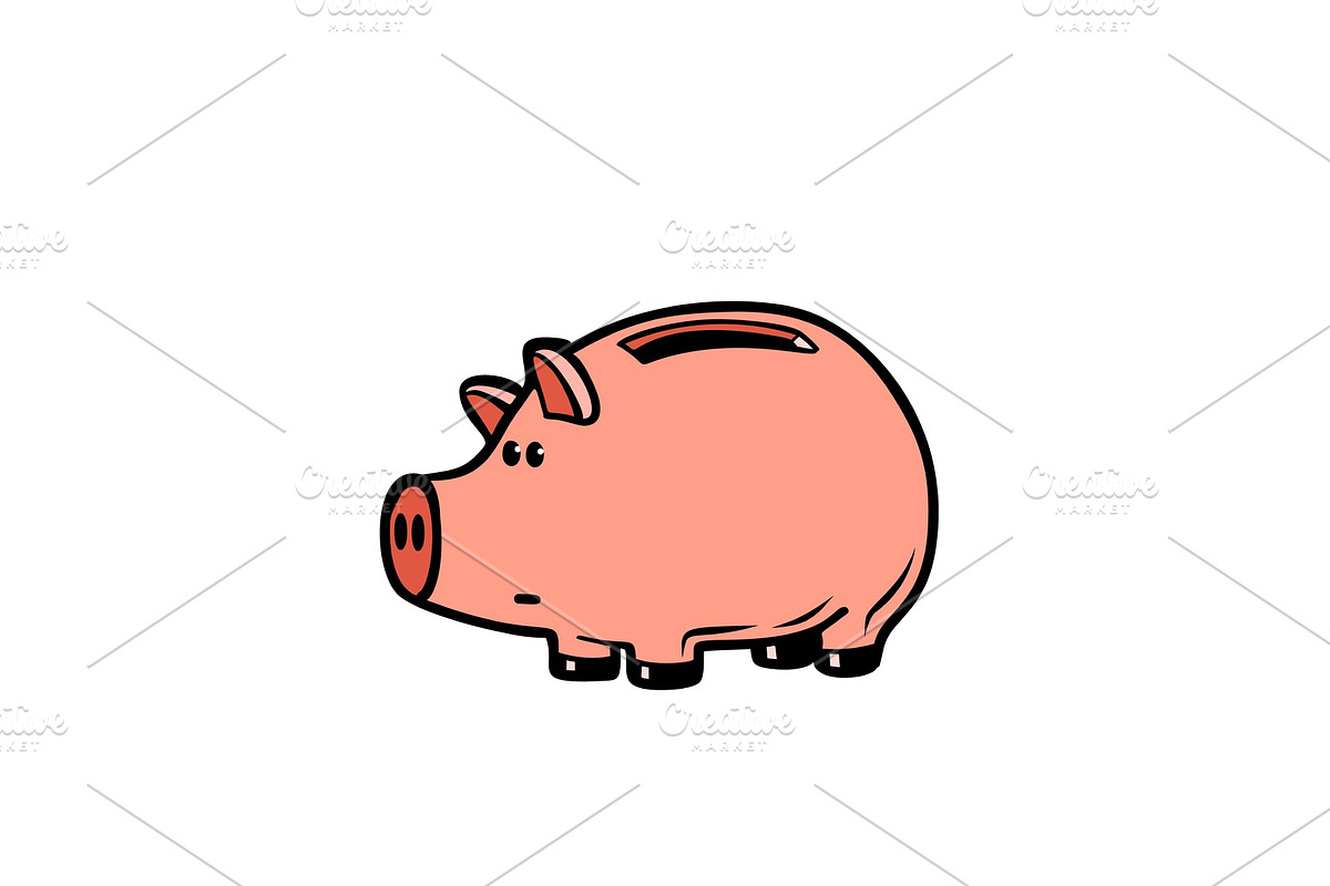 Piggy Bank character in Illustrations - product preview 8